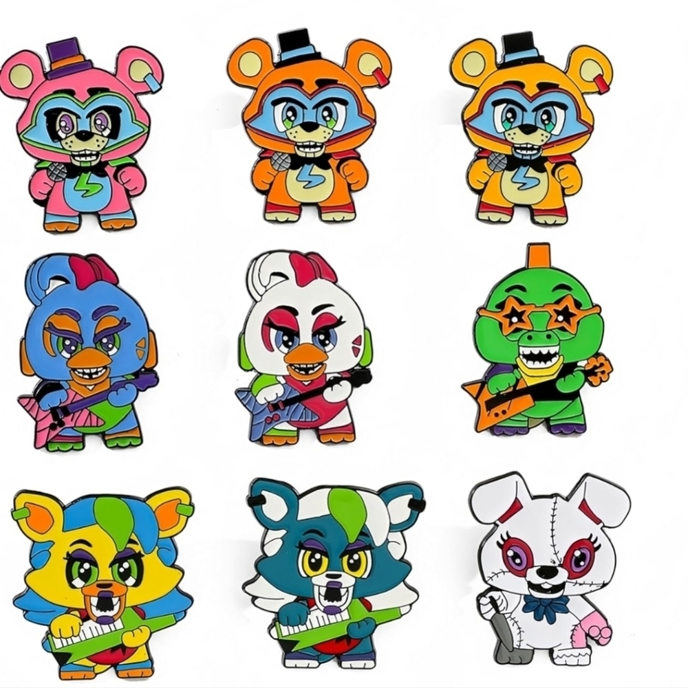 Colorful Animal Character enamel pin five nights at Freddy's video games